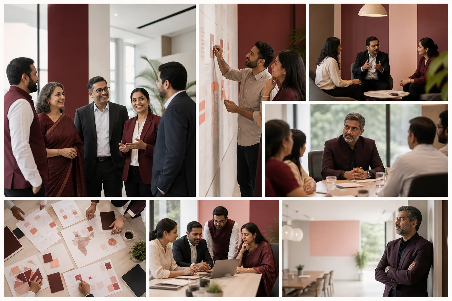 Facilitated leadership workshop with participants exchanging perspectives